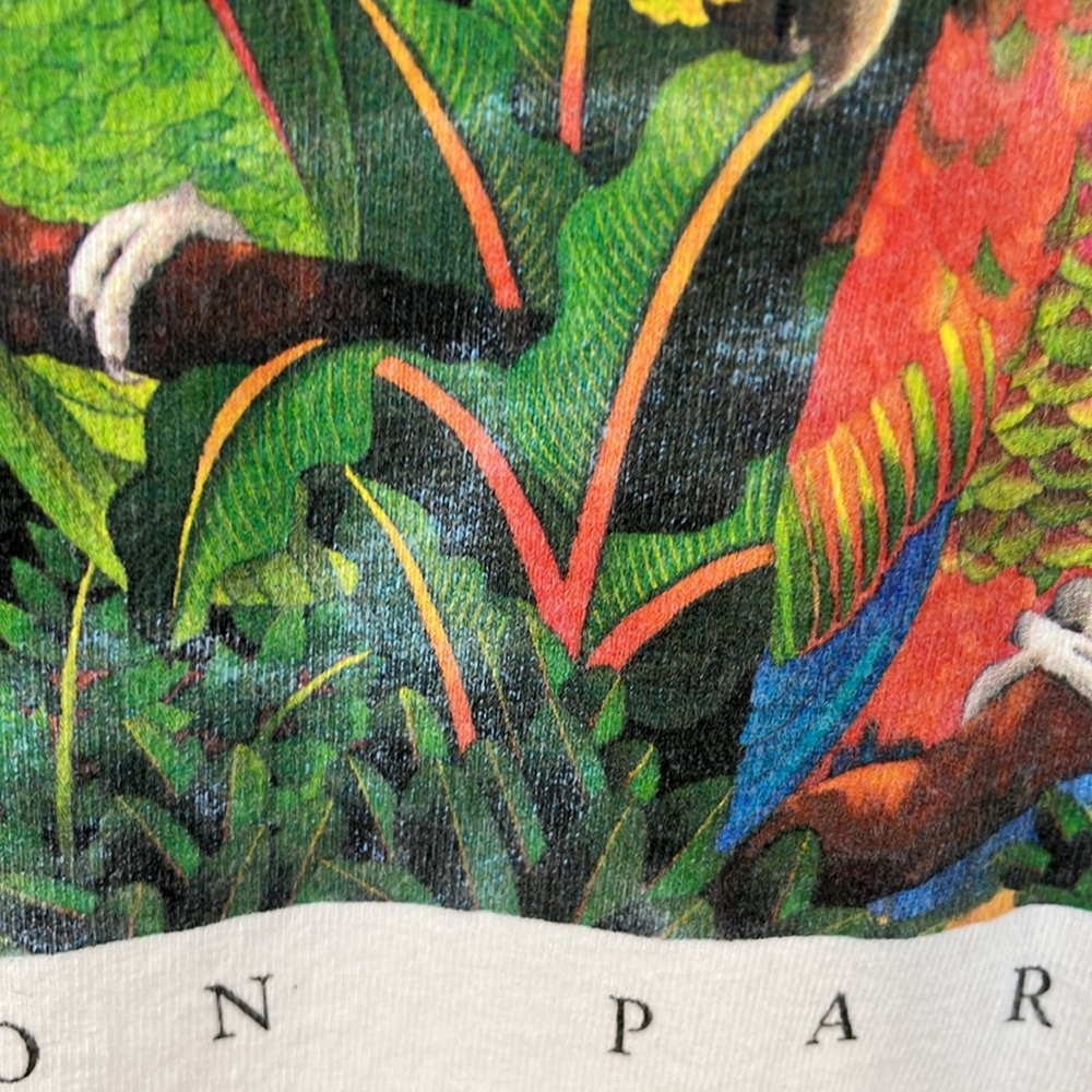 Amazon Parrots Tropical Jungle Long Sleeve Tee Shirt 1992 Firefly Studios Birds - Picture 11 of 17